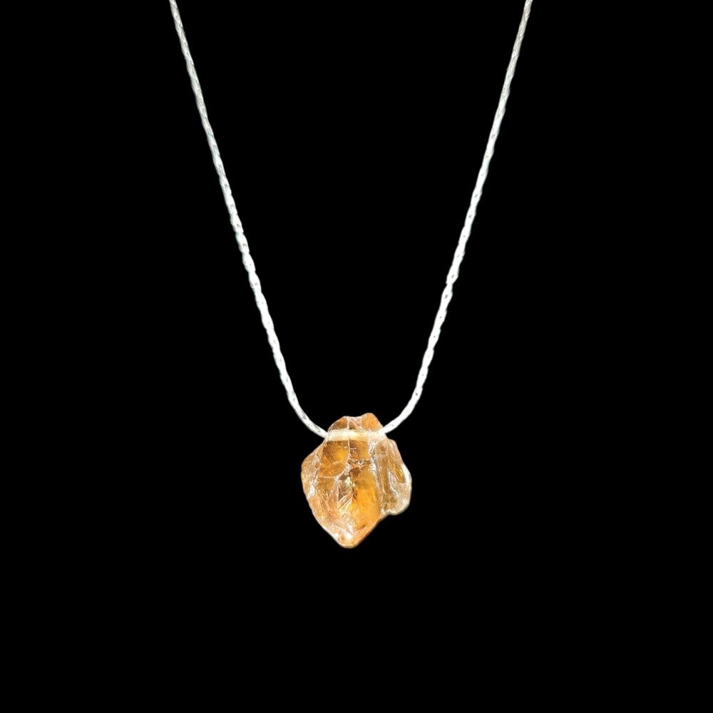 Raw Citrine Pendant Necklace - Picture 3 of 4